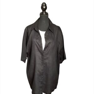 Linen Shirt - H&M - Black - Large
